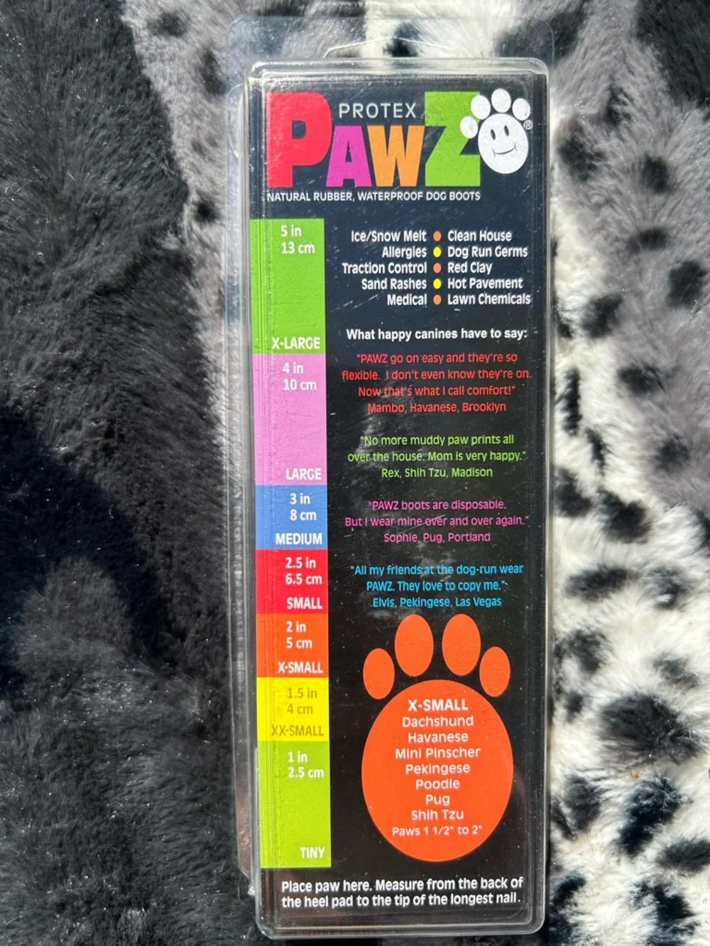 🔥3/$8 PAWZ Black Rubber Dog Boots X-Small